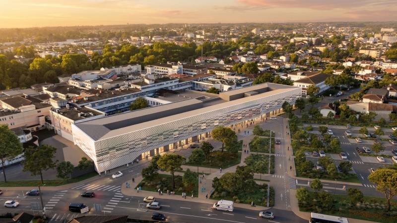 Perspective aérienne et film de présentation pour le Nouveau plateau technique du Centre Hospitalier de Mont-de-Marsan