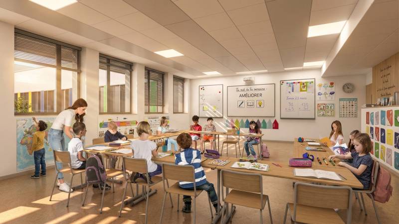 Les images 3D du concours de restructuration du groupe scolaire Jean Rostand à Riom près de Clermont-Ferrand