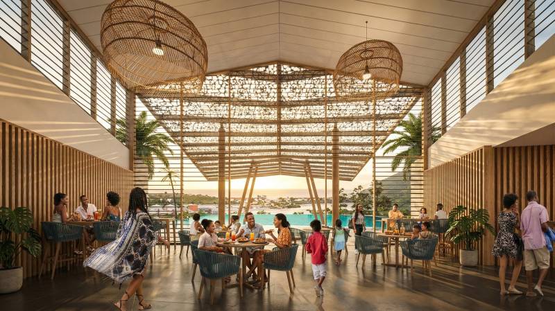 Rendu perspective intérieure pour le concours du futur Centre Nautique de Saint Martin à Marigot