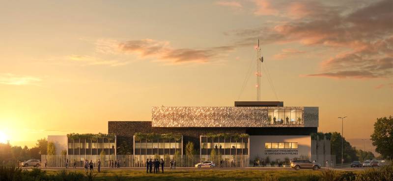 Façade, élévation pour le concours du nouvel hôtel de police - Saint Quentin en Yvelines