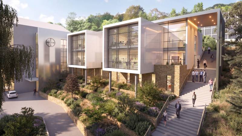 création de perspectives 3D et film d'animation 3D pour des bureaux dans le Laboratoire BAYER à Lyon