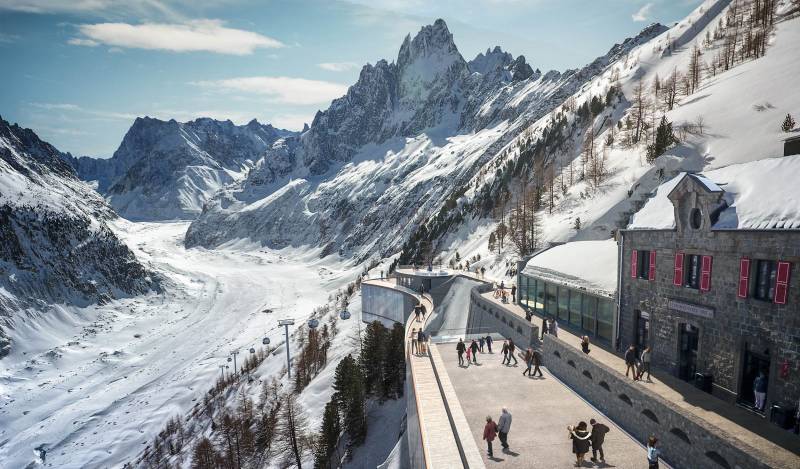 Création de perspectives aériennes 3D pour La mer de Glace à Chamonix