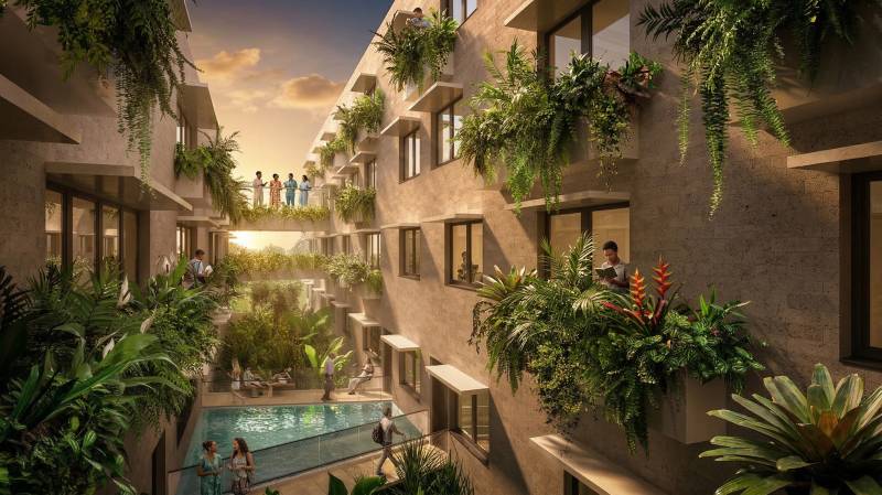 Images 3D, plans et coupes du concours restreint pour la construction de la Cité Administrative du Jardin d’Essai en Guadeloupe