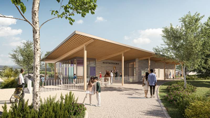Les perspectives 3D du concours lauréat pour le nouveau restaurant scolaire et la bibliothèque de Crêches-sur-Saône près de Mâcon