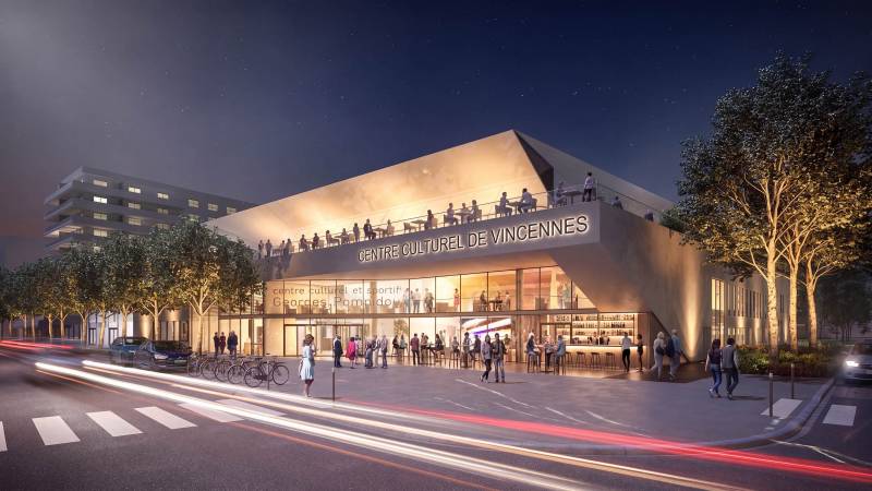 Images 3D et film 3D de présentation pour le projet de restructuration du centre culturel et sportif Georges Pompidou à Vincennes près de Paris