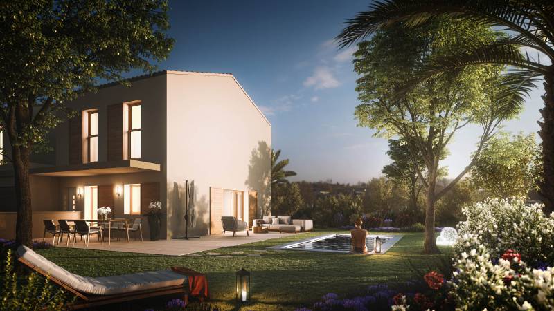 Rendu d'images 3D perspectives pour le projet de construction de villas 