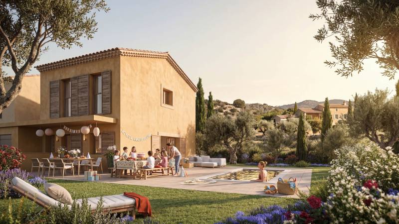 Rendu d'images 3D perspectives pour le projet de construction de villas 
