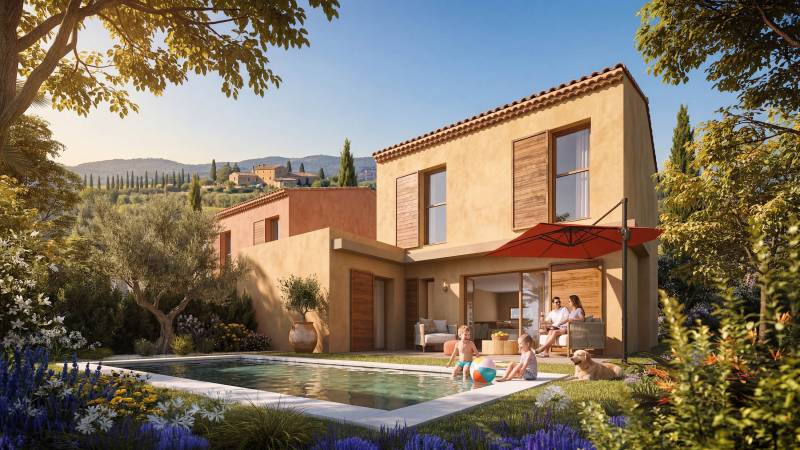 Rendu d'images 3D perspectives pour le projet de construction de villas 