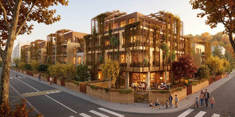 Concepts innovants de plan de façade pour un concours de logements en immeuble à Saint-Foy-lès-Lyon : l’épanouissement urbain