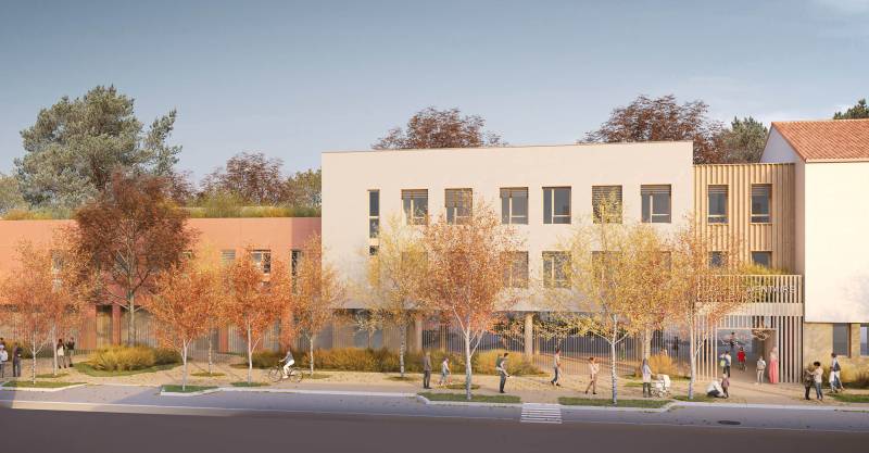 Projet en image 3D d'un groupe scolaire à Grand Clément Villeurbanne