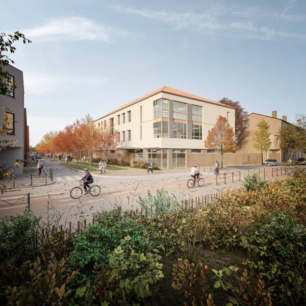 Projet en image 3D d'un groupe scolaire à Grand Clément Villeurbanne