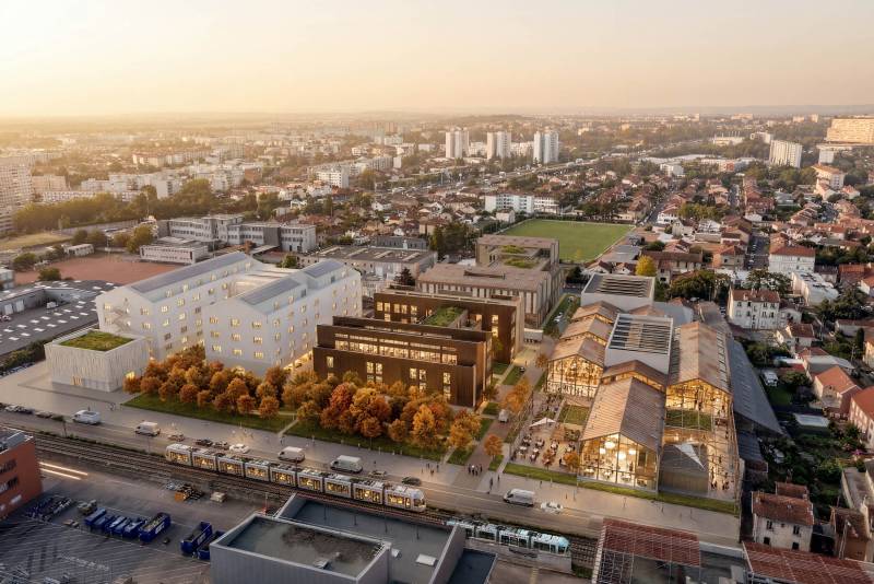 Les images aériennes du projet East Line (Villeurbanne) : une nouvelle image des sites industriels