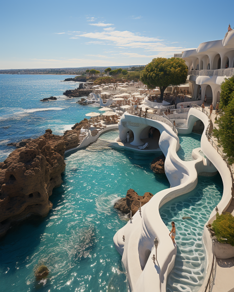 Présentation d'images 3D en perspective d’un complexe hôtelier haut de gamme en Croatie : le paradis en bord de mer