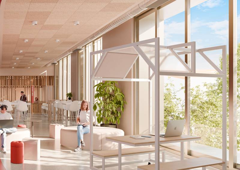 Réalisation des perspectives 3D pour la rénovation et l'aménagement de la salle co-working et restauration du CROUS de Nancy