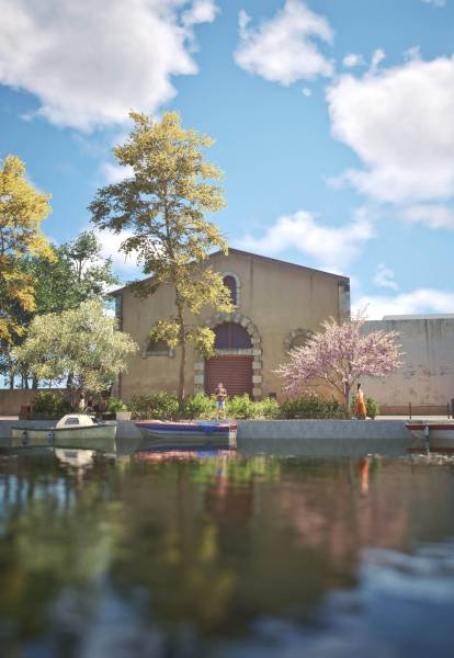 Film de présentation 3D et images 3D du projet de renouvellement urbain du port de Saint-Gilles du Gard, modernisation et valorisation patrimoniale