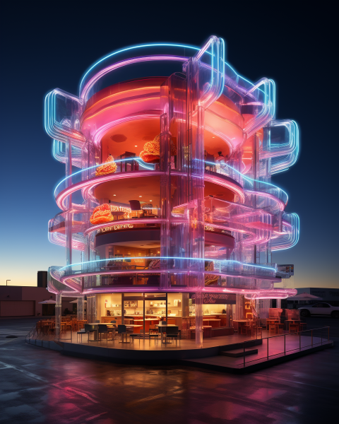 Sculpture de Lumière : Diner US revisité
