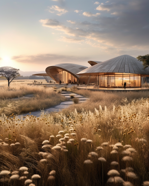 Les images 3D promotionnelles pour la présentation d’un complexe hôtelier innovant en pleine nature en Afrique du Sud