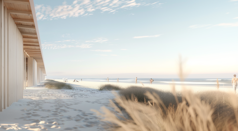 Les images 3D d’un complexe hôtelier et d’un village vacances à l’île de Ré pour une écologie marine : une oasis d’harmonie sur la Côte Atlantique