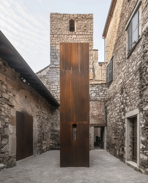 Dialogue entre époques : fusion harmonieuse d’architecture classique et acier Corten