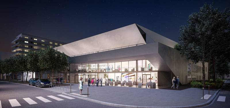Images 3D et film 3D de présentation pour le projet de restructuration du centre culturel et sportif Georges Pompidou à Vincennes près de Paris
