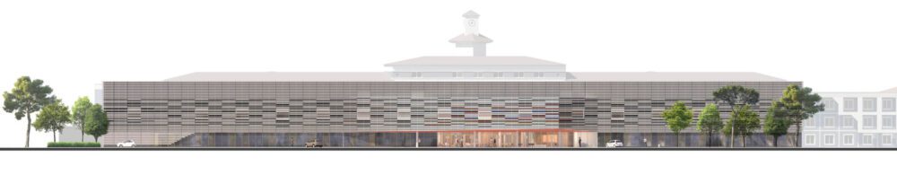 Concours pour le nouveau centre hospitalier dd Mont de Marsan, AIA Life Designer, perspective aérienne , piétonne et intérieure, maquette globale avec film d'animation 3D, rendu du concours avec façades 3D et plan masse