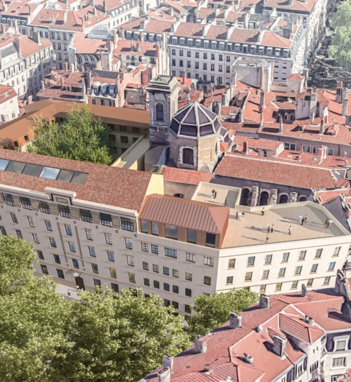 Concours Lycée la Martinière LYON Modélisation 3D - Mise en avant du patrimoine en 3D Vue aérienne et intérieure 3D réalistes