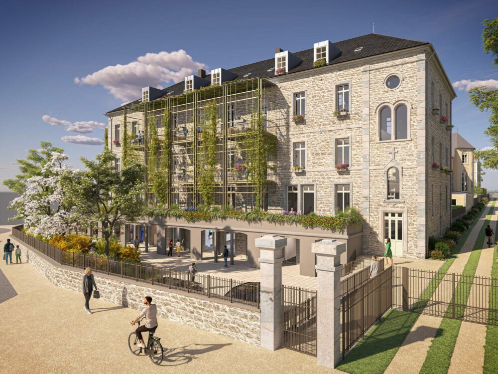 image 3D patrimoine immobilier historique Perspective 3D haut de gamme pour programme immobilier haut de gamme perspectives extérieures, réhabilitation et requalification bâtiment historique, patrimoine 3D