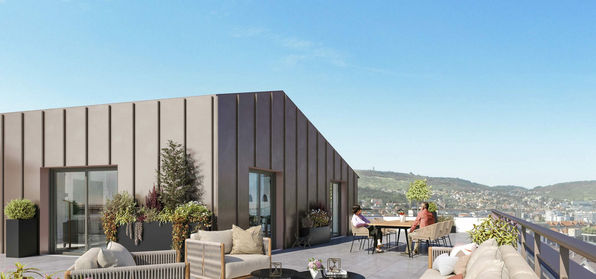 Perspective 3D de terrasse à Clermont, perspective attique, immobilier clermont ferrand