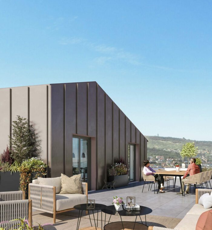 Perspective 3D de terrasse à Clermont, perspective attique, immobilier clermont ferrand